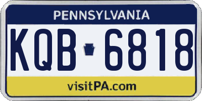 PA license plate KQB6818