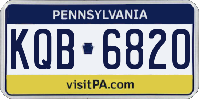 PA license plate KQB6820