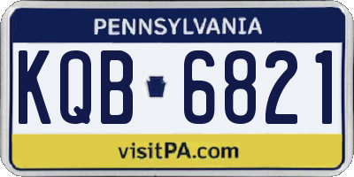 PA license plate KQB6821