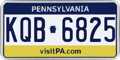 PA license plate KQB6825