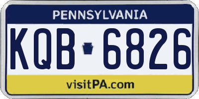 PA license plate KQB6826