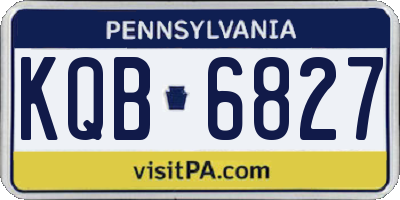 PA license plate KQB6827