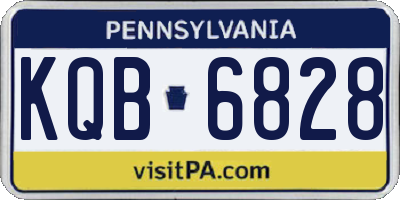 PA license plate KQB6828