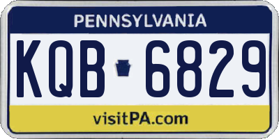 PA license plate KQB6829
