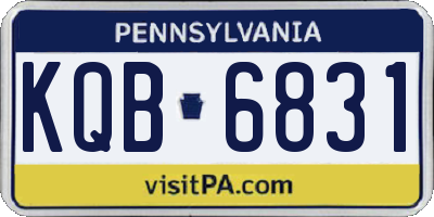 PA license plate KQB6831