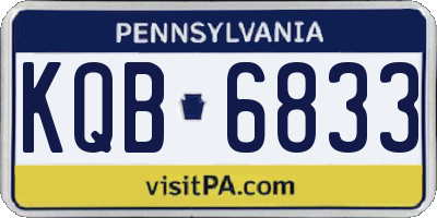 PA license plate KQB6833