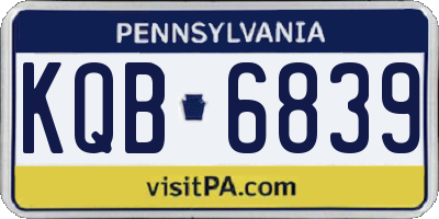 PA license plate KQB6839