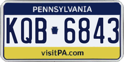 PA license plate KQB6843