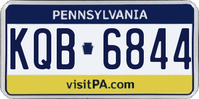 PA license plate KQB6844