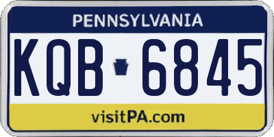 PA license plate KQB6845