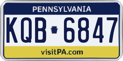 PA license plate KQB6847