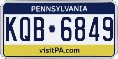 PA license plate KQB6849