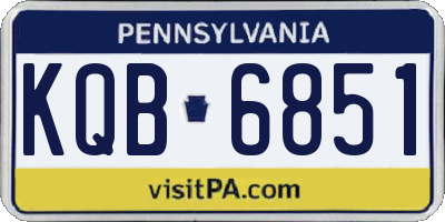 PA license plate KQB6851