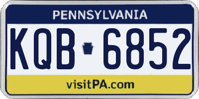 PA license plate KQB6852