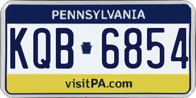 PA license plate KQB6854