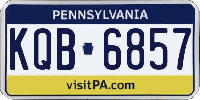 PA license plate KQB6857