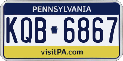 PA license plate KQB6867