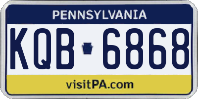 PA license plate KQB6868