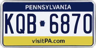 PA license plate KQB6870