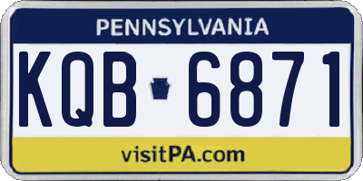 PA license plate KQB6871