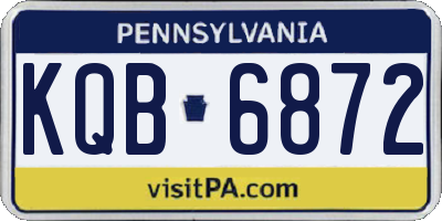 PA license plate KQB6872