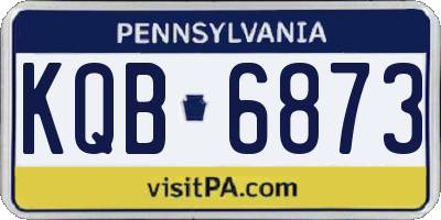 PA license plate KQB6873