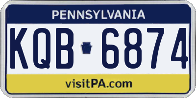 PA license plate KQB6874