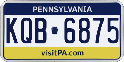 PA license plate KQB6875