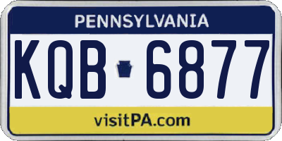 PA license plate KQB6877