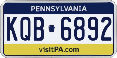PA license plate KQB6892