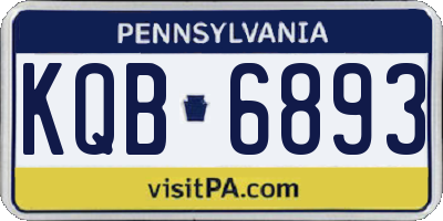 PA license plate KQB6893