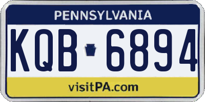 PA license plate KQB6894