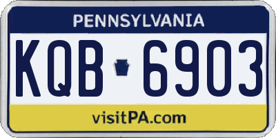 PA license plate KQB6903