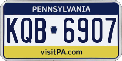 PA license plate KQB6907