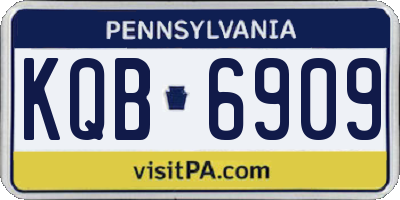 PA license plate KQB6909