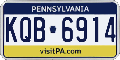 PA license plate KQB6914