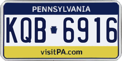 PA license plate KQB6916