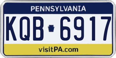 PA license plate KQB6917