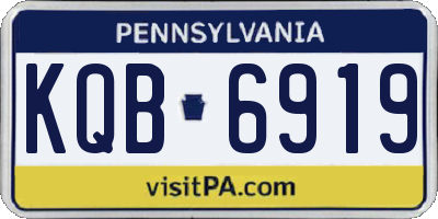 PA license plate KQB6919