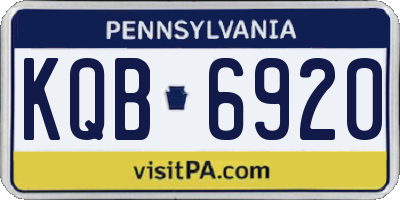 PA license plate KQB6920