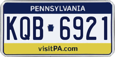PA license plate KQB6921