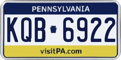 PA license plate KQB6922