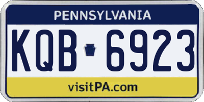 PA license plate KQB6923