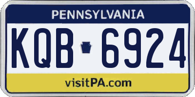PA license plate KQB6924