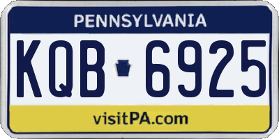 PA license plate KQB6925