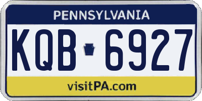 PA license plate KQB6927