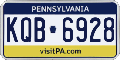 PA license plate KQB6928