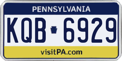 PA license plate KQB6929