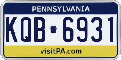 PA license plate KQB6931