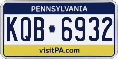 PA license plate KQB6932